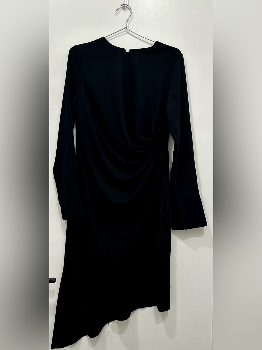 Black Asymmetric Slit Tunic